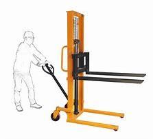 China Hydraulic Manual Pallet Stacker Operated 1.6m Lifting Forklift for sale
