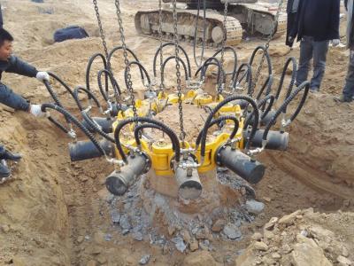 China Excavadora Ferramentas de corte de pilhas hidráulicas que podem cortar rapidamente a cabeça da pilha para cortar várias formas à venda