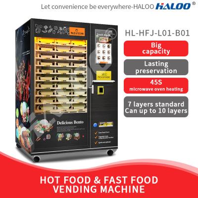 China 24h Self-Service Fully Automatic Hot Food Vending Machine With Microwave Heating for sale