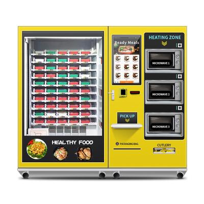 China GYM Healthy Food Nutritious diet Vending Machine Semi-Automatic Customized Hot Food Vending Machine With 3 Microwave for sale