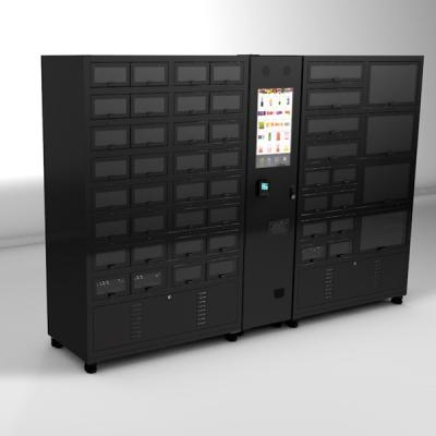 China Refrigerate  Locker Vending Machine With 48 Cells Black Color Cooling Locker Vending Machine for sale