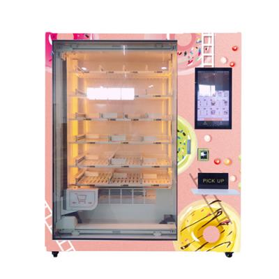 China Lift System Refrigerator Automatic Cupcake Vending Machine Salad Fresh Food Vending Machine With 21.5inch Touch Screen for sale