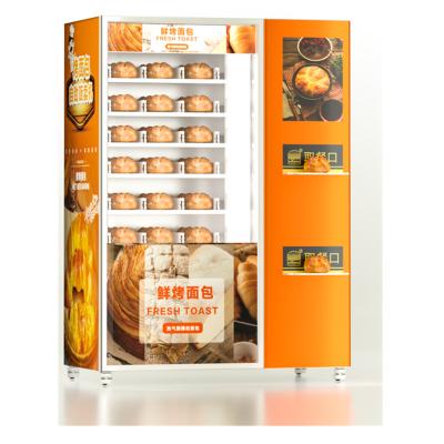 China Touch Screen Fresh Food Vending Machine Sweet Pies Breads Sushi Salad Cupcakes Vending Machine With Elevator for sale