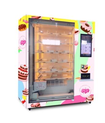 China Máquina de venda automática esperta do queque do refrigerador da máquina de venda automática do bolo do copo de Digitas com elevador à venda
