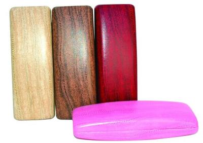 China popular rigid shell wooden imitation leather eyeglass case for wholesale for sale