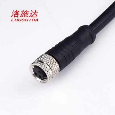 Китай Соединитель кабеля с черной пропиткой приспосабливая женский прямой кабель соединителя M8 для полностью переключателя датчика близости Pin M8 3 индуктивного продается
