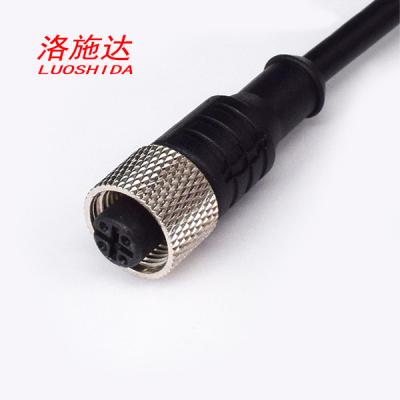 China 4 Pin Cable Connector Fitting M12 Female Straight Connector Cable For All M12 Inductive Proximity Sensor Switch for sale
