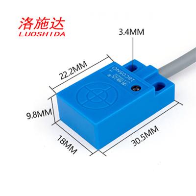 China Q18C Plastic Flat Square Non Flush Type Proximity Sensor With Cable Type for sale