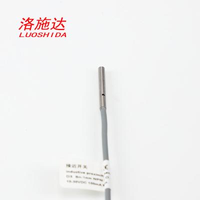 China DC 3mm Flush Long Distance Inductive Proximity Sensor Small 1.0mm PNP NO for sale