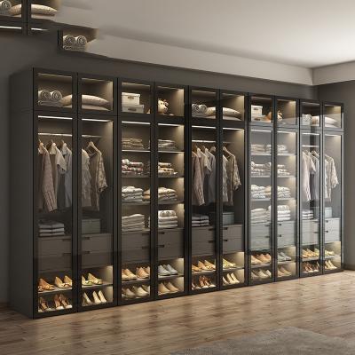 China armário de vidro do vestuário da porta de 5M Luxury Italy Style na mobília do quarto à venda