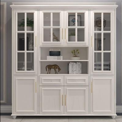 China Modern Glass Door Solid Wood Wardrobe For Bedroom Wardrobe Closets for sale
