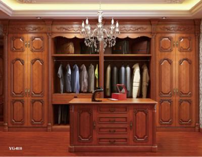 China Customized Red Carved Solid Wood Wardrobe Closet Lacquer Paint With Island Cabinet for sale