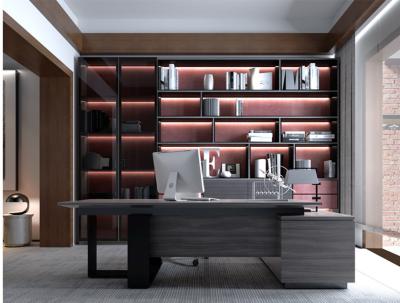 China Red Melamine  With LED Lights Custom Made Bookshelf  Living Room Display Cabinet for sale