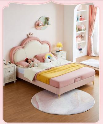 China 1.2 M Girl Princess Bed Child Simple Wind Flower / Cloud Modern Bedroom Furniture for sale