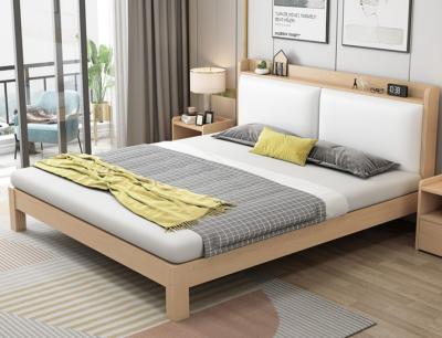 China Modern Simple Solid Wood Storage Bed 1.8 M 3D Home Bedroom Picture for sale