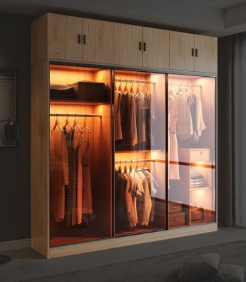 China Multifunctional Sliding Door Wardrobe Home Bedroom Glass Door 2.4m 0.48m for sale