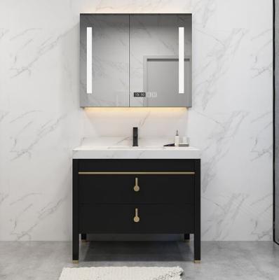 China Clean Melamine Door corner floating vanity Triangle Teak Bathroom Cabinet for sale