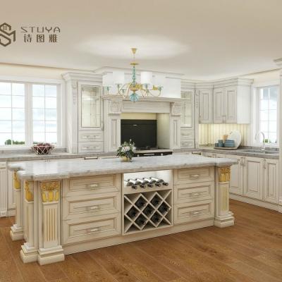 China 1m 2m HPDL Home White Timber Solid Wood Kitchen Cabinets Carcase White Accessories for sale