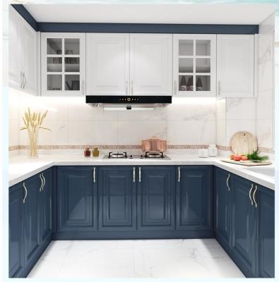 China 150cm Navy Blue  Modern Contemporary Kitchen Cabinets With Tall Cabinets for sale