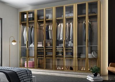 Chine Garde-robe de porte coulissante de cadre en métal de 3 de portes de chambre à coucher cabinets de garde-robe avec des tiroirs à vendre