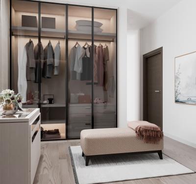 Chine promenade de 2000mm dans de luxe moderne de cabinets de garde-robe de chambre à coucher pour l'appartement à vendre
