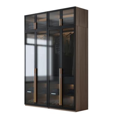 China 22mm Bedroom Glass Door Wardrobe Sliding Doors Closet For Bedroom Furniture for sale