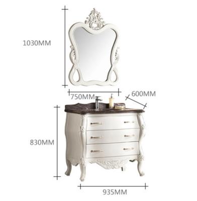 China 600mm 850mm Solid Wood Vanity For Bathroom Floating Bathroom Vanity With Drawers for sale