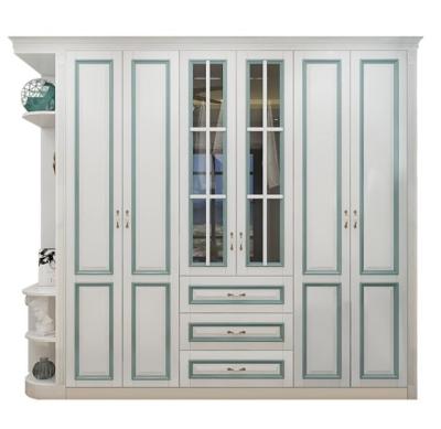 China 220cm Solid Wood Wardrobe Closet Corner Cabinet For Bedroom for sale