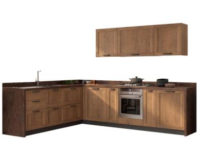 China Painted MDF Solid Wood Kitchen Cabinets Simple Modern Design Smart for sale