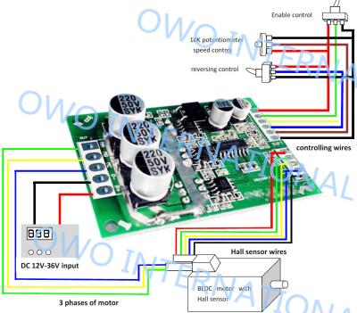 China Overload Protection Brushless DC Motor Driver Board Pure Hardware Built Circuit for sale