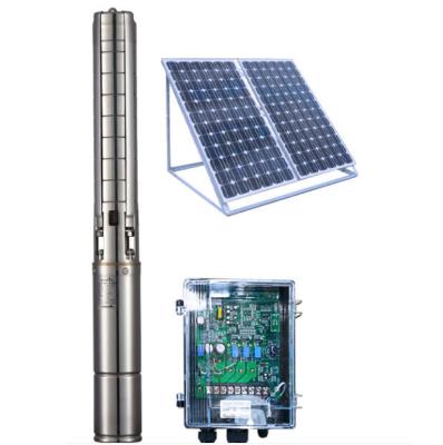 China 1 To 28 Cube H 4 Inch DC Deep Well Solar Powered BLDC Water Pump For Irrigation for sale