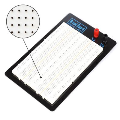 China 1380 Tie Point White Solderless Breadboard withwith metal plate for Testing without colour printed for sale