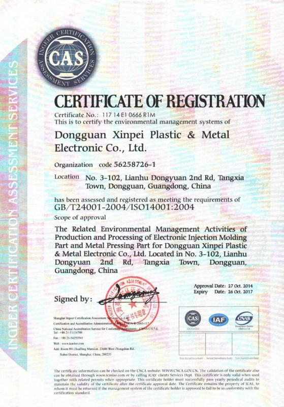 ISO 14001:2004 - RULETEAM CONNECTION TECHNOLOGY (SHENZHEN) CO.,LTD
