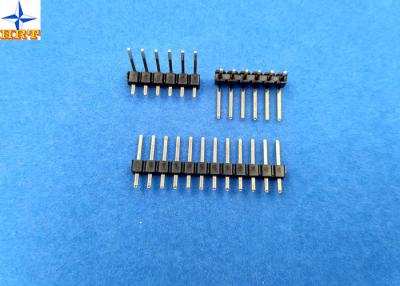 China 2.54mm pitch single row pin header vertical male connector for female crimp connectors for sale
