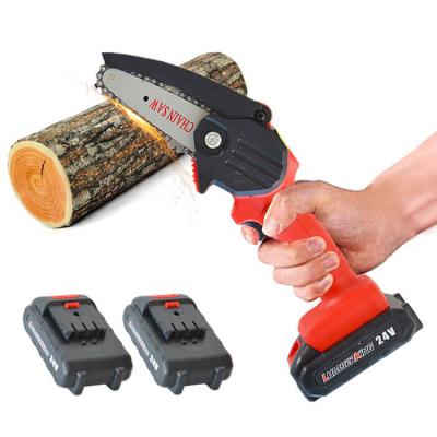China 21V Powerful Motor Mini Electric Chainsaw 4 Inch Cordless Power for sale