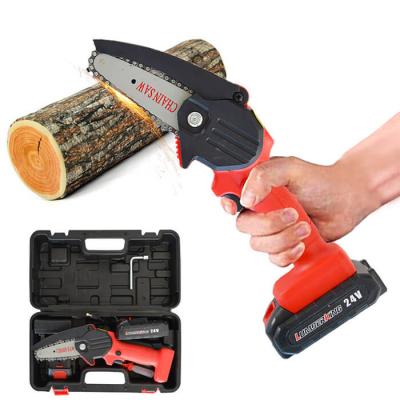 China 21v Battery Powered Chainsaw 4'' Mini cordless handheld chainsaw for sale