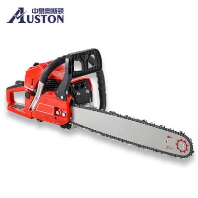 China 58CC Cordless 2 Stroke Gasoline Chainsaw 20 Inch Petrol Chainsaw For Cutting Wood for sale