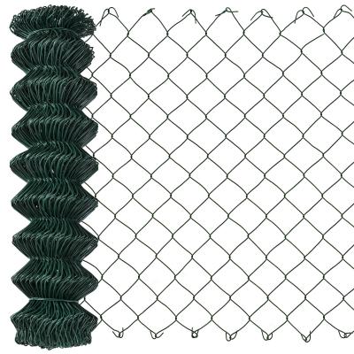 China Galvanized Diamond Fence Cyclone Wire Mesh Black Pvc Coated Chain Link Fence Roll 50ft for sale