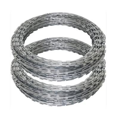 China Best Selling Durable Using  Price GI Razor Wire Barrier Concertina Barbed Wire Rolls Used For Airport Security for sale