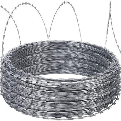 China Galvanized Steel Wire Razor Barbed Wire Fence for Garden Security and Protecting Mesh for sale