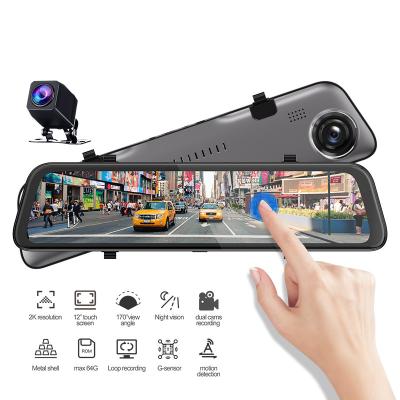 China 12 Inch 1440P 64G Card 2K Dash Camera Loop Recording Motion Detection for sale
