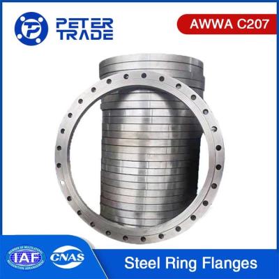 China Carbon Steel / Stainless Steel AWWA C207 Class E Steel Ring Flange 275PSI 100MM To 3600MM for Waterworks Services for sale