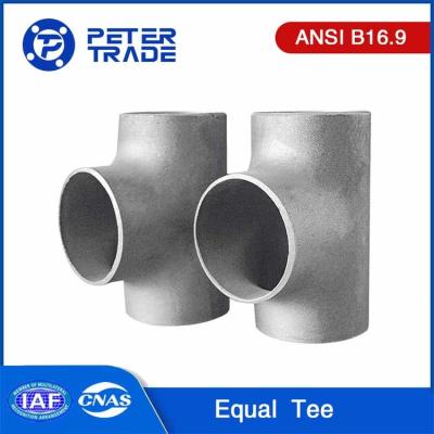 China ASME B16.9 Carbon Steel Equal Tee / Straight Tee Fitting 1/2 Inch To 48 Inch SCH40 A234 WPB for sale