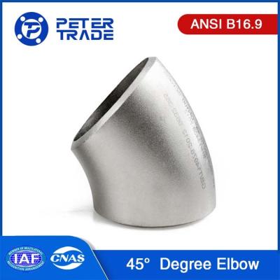China ASME B16.9 Standard Pipe Fittings Carbon Steel A234 WPB 45 Degree Elbow 3D 1/2 Inch To 48 Inch For Petroleum for sale
