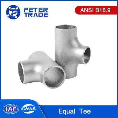 China ASME B16.9 Stainless Steel Equal Tee / Straight Tee Pipe Fitting NPS 1/2 To NPS 48 for sale