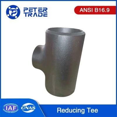 China ASME B16.9 Unequal Tees/Reducing Tee Fitting SCH5 SCH10 SCH20 Black Painting Carbon Steel Reducing Tee Pipe Fitting for sale