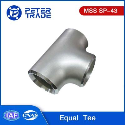 China MSS SP-43 Pipe Fitting Tee Stainless Steel Equal Tee / Straight Tee ASTM A403 WP304 WP316 for sale