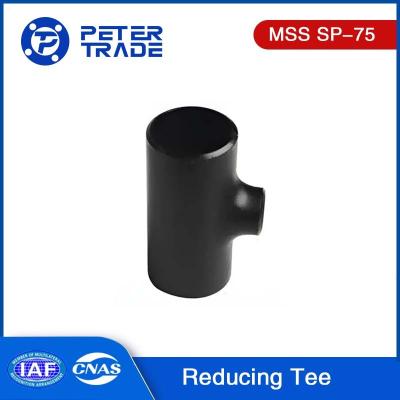 China High Strength MSS SP-75 Black Painting Pipe Reducing Tee Pipe Fittings WPHY-42 WPHY-46 WPHY-52 for Oil and Gas Pipeline for sale