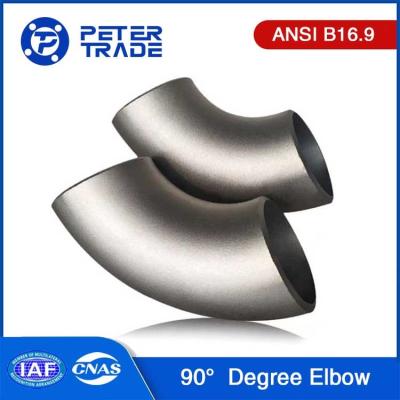 Chine 3D rayon ASME B16.9 4 pouces tuyau en acier inoxydable ASTM A403 90 degrés coude à vendre