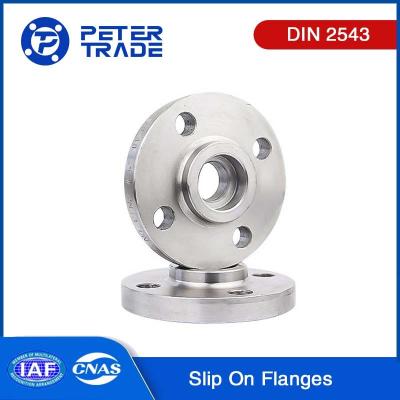 China DIN 2543 PN16 Stainless Steel Pipe Flanges Fittings Carbon Steel Slip On Flanges RF For Petrochemical Pipe Engineering for sale